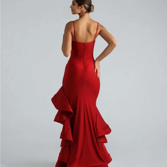 MOVING SALE -SEXY Red high-low Darcy Dress-Windsor Sz.S - Picture 3 of 9